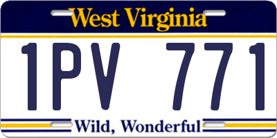 WV license plate 1PV771