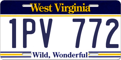WV license plate 1PV772