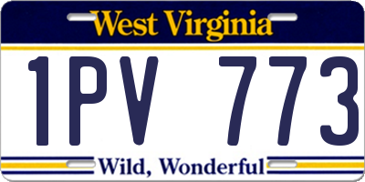 WV license plate 1PV773