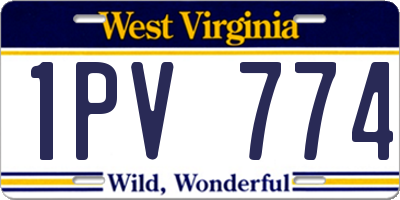 WV license plate 1PV774