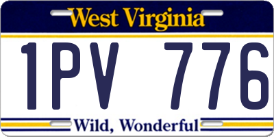 WV license plate 1PV776
