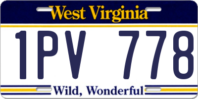 WV license plate 1PV778