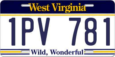WV license plate 1PV781