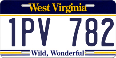 WV license plate 1PV782