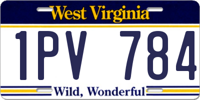 WV license plate 1PV784