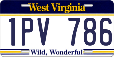 WV license plate 1PV786