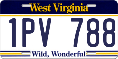 WV license plate 1PV788
