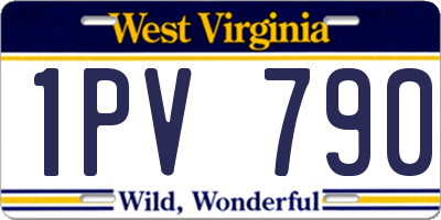 WV license plate 1PV790