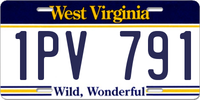 WV license plate 1PV791