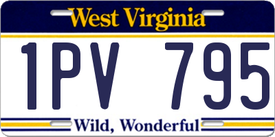 WV license plate 1PV795