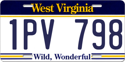 WV license plate 1PV798