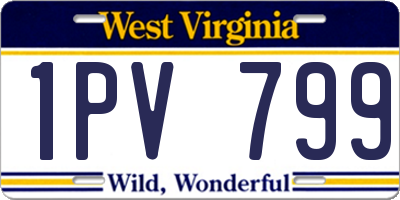 WV license plate 1PV799