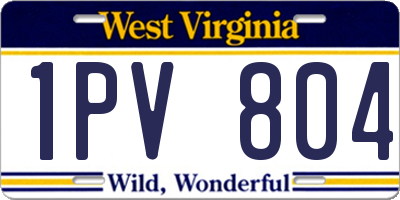 WV license plate 1PV804