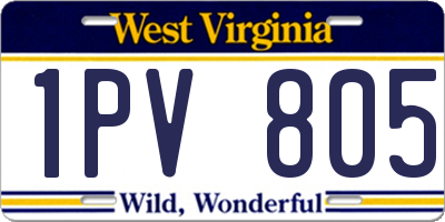WV license plate 1PV805