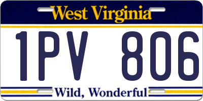 WV license plate 1PV806
