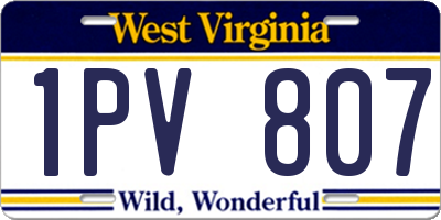 WV license plate 1PV807