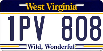WV license plate 1PV808