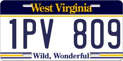 WV license plate 1PV809