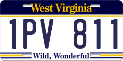 WV license plate 1PV811