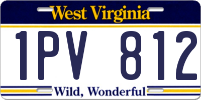 WV license plate 1PV812