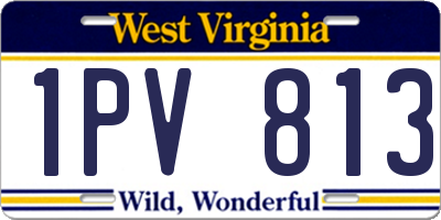 WV license plate 1PV813