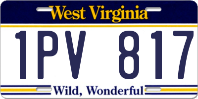 WV license plate 1PV817