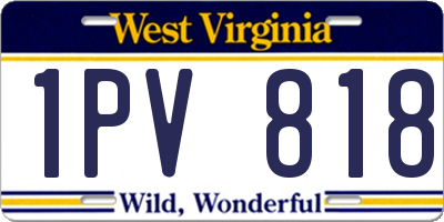 WV license plate 1PV818
