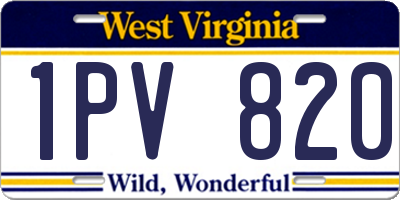 WV license plate 1PV820