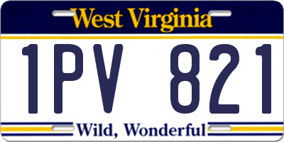WV license plate 1PV821