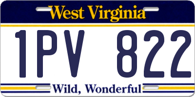 WV license plate 1PV822