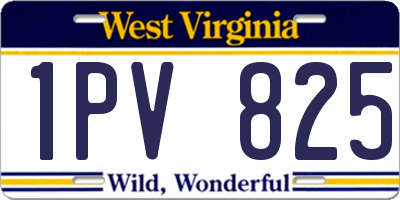 WV license plate 1PV825