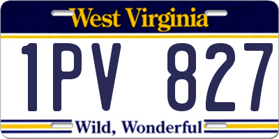 WV license plate 1PV827