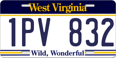 WV license plate 1PV832