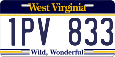 WV license plate 1PV833