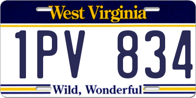 WV license plate 1PV834