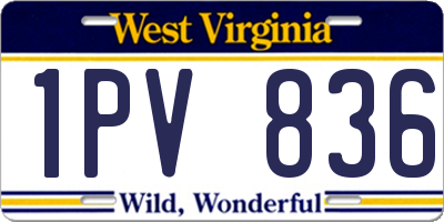 WV license plate 1PV836