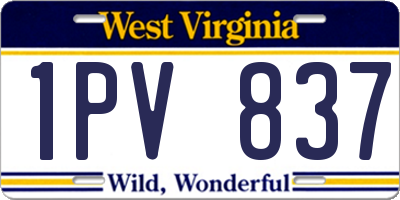 WV license plate 1PV837