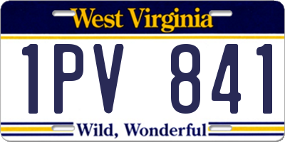 WV license plate 1PV841