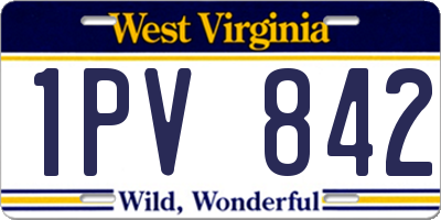 WV license plate 1PV842