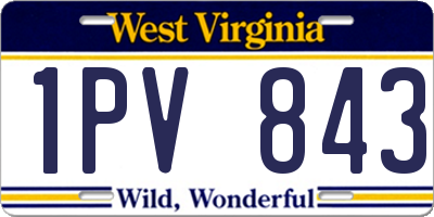 WV license plate 1PV843