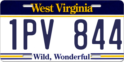 WV license plate 1PV844
