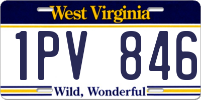 WV license plate 1PV846