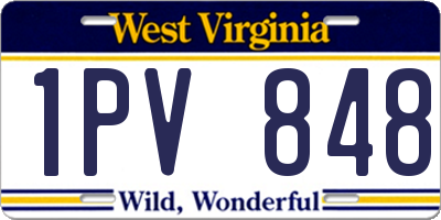 WV license plate 1PV848