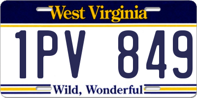 WV license plate 1PV849