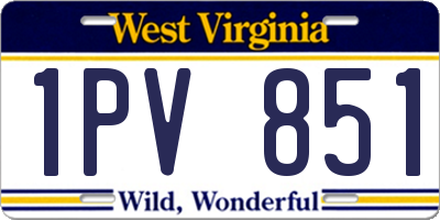 WV license plate 1PV851