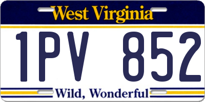 WV license plate 1PV852