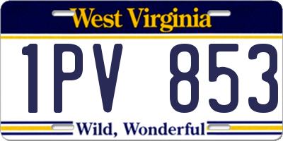 WV license plate 1PV853