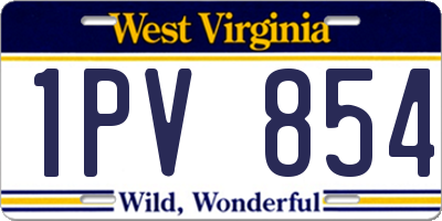 WV license plate 1PV854