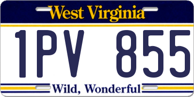 WV license plate 1PV855