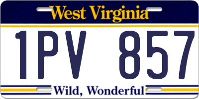WV license plate 1PV857